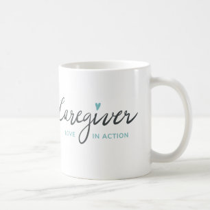 Caregiver Love In Action with Teal Heart Mug