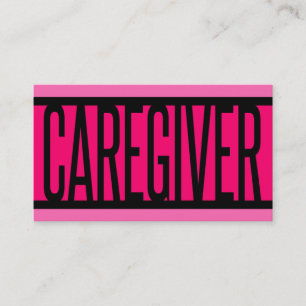 Caregiver Pink Striped Business Card