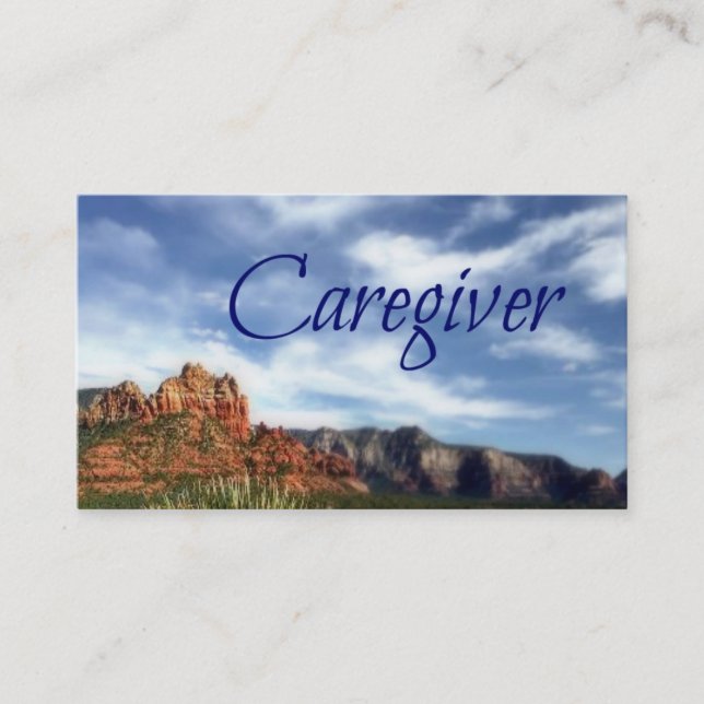 Caregiver Scenic Desert Background Business Card (Front)