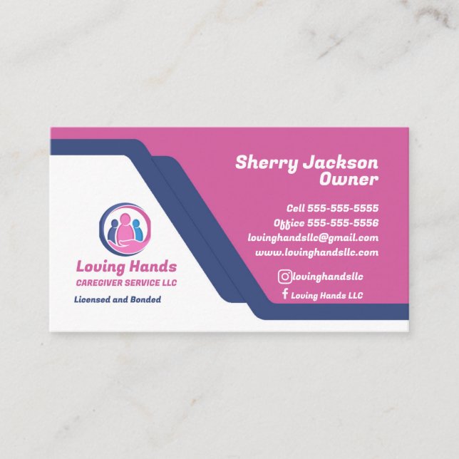 Caregiver Service Business Card (Front)