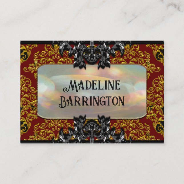 Caregiver Service Ruby Elegant Business Card (Front)