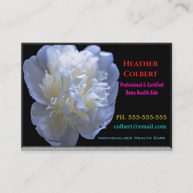 Caregiver Sincere Trust Floral Professional Business Card (Front)