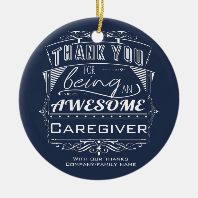 Caregiver Thank You Appreciation Ceramic Tree Decoration (Front)