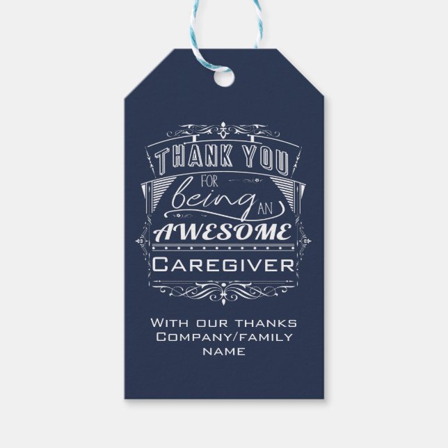 Caregiver Thank You Appreciation Gift Tags (Front)