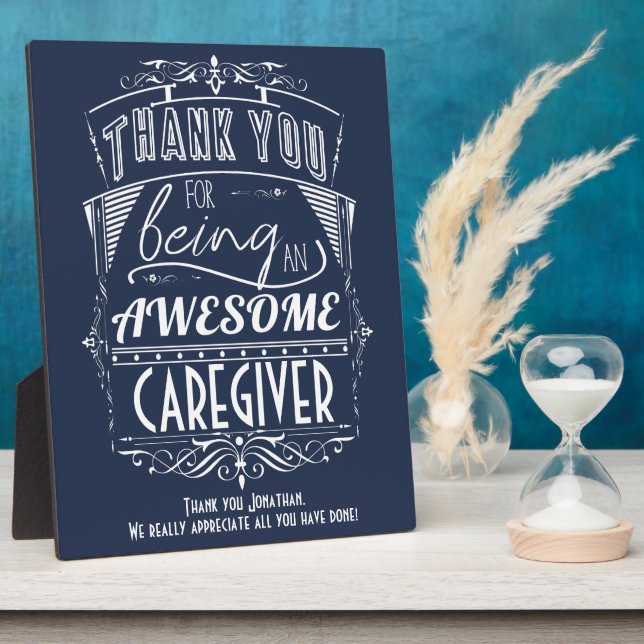 Caregiver Thank You Appreciation Plaque (Side)