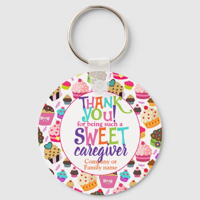 Caregiver Thank You Appreciation Sweet Key Ring (Front)