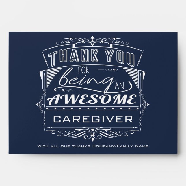 Caregiver Thank You Money Cash Voucher Envelope (Front)