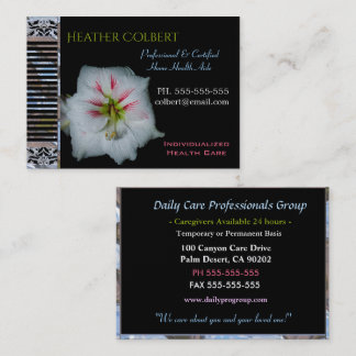 Caregiver Trusting Lily Floral Professional  Business Card