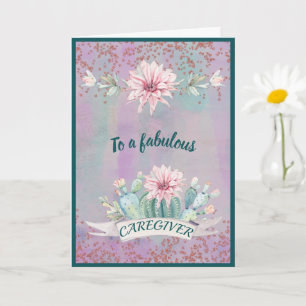Caregiver Watercolor Cactus Card