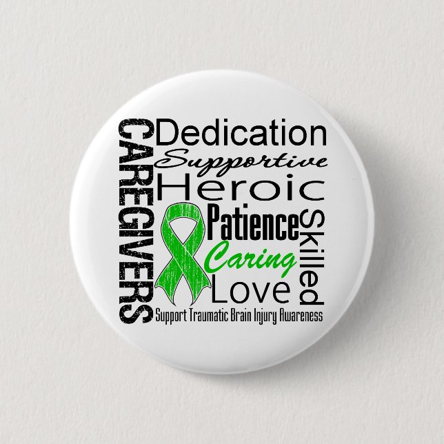 Caregivers Collage Traumatic Brain Injury 6 Cm Round Badge (Front)