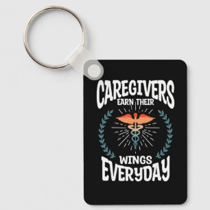 Caregivers Earn Their Wings Everyday Caregiver Nur Key Ring