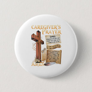 Caregivers Prayer Christian Cross Faith Hope Love 6 Cm Round Badge