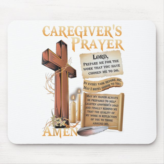 Caregivers Prayer Christian Cross Faith Hope Love  Mouse Mat (Front)