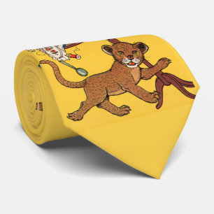 careless lion cub print tie