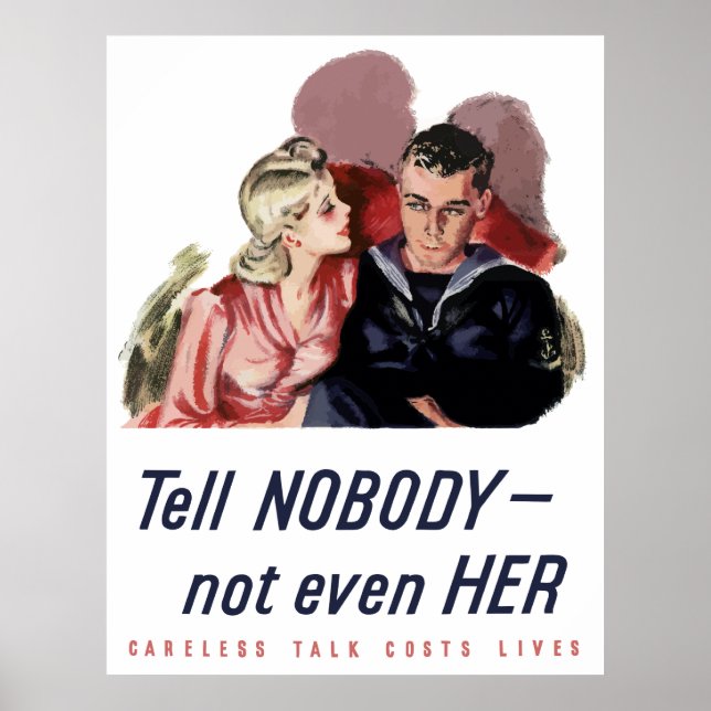 Careless Talk Costs Lives -- WW2 Poster (Front)
