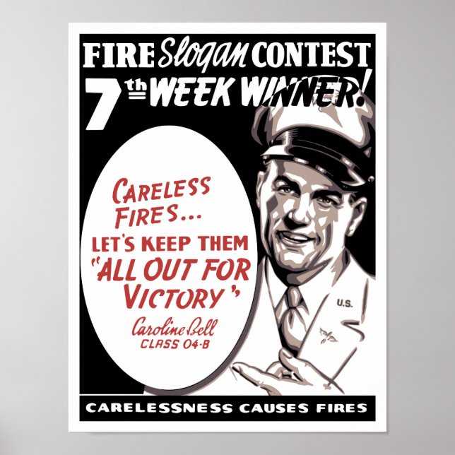 Carelessness Causes Fires -- WW2 Poster (Front)