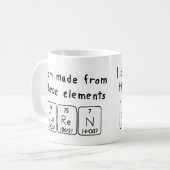 Caren periodic table name mug (Front Left)