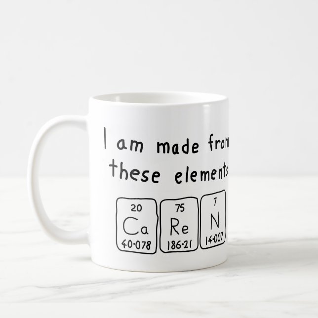 Caren periodic table name mug (Left)