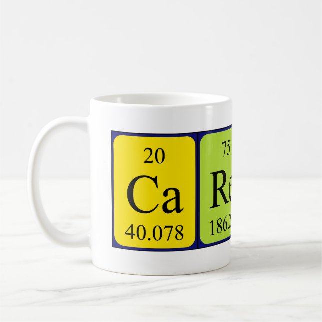 Caress periodic table name mug (Left)