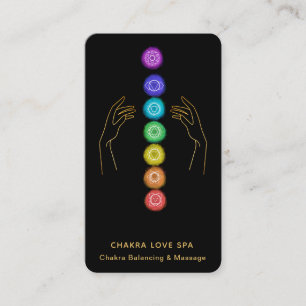 *~* Caress The Chakra Symbols +  Healing Hands Business Card