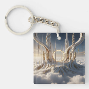 Caretakers Guard Sky Portal In The Clouds Key Ring