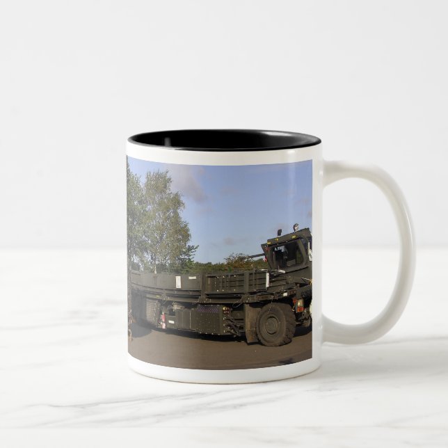 Cargo being prepared Two-Tone coffee mug (Right)