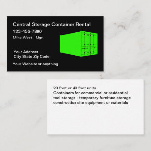 Cargo Container Storage Business Cards