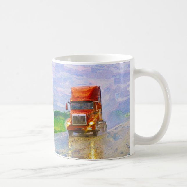 CARGO LORRY BIG RIG TRUCKERS Truck Stop Mug (Right)