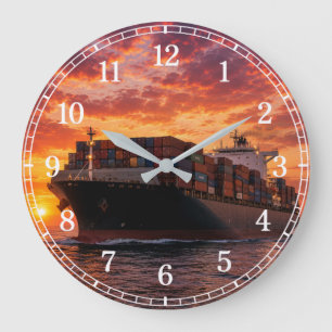 Cargo Ship Wall Clock — Industrial Maritime Design