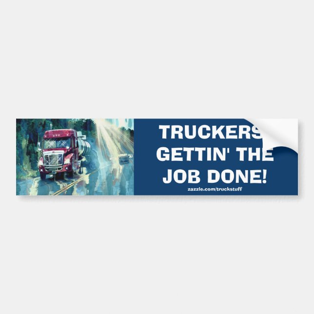 CARGO TRUCK BIG RIG TRUCKERS Bumper Sticker (Front)