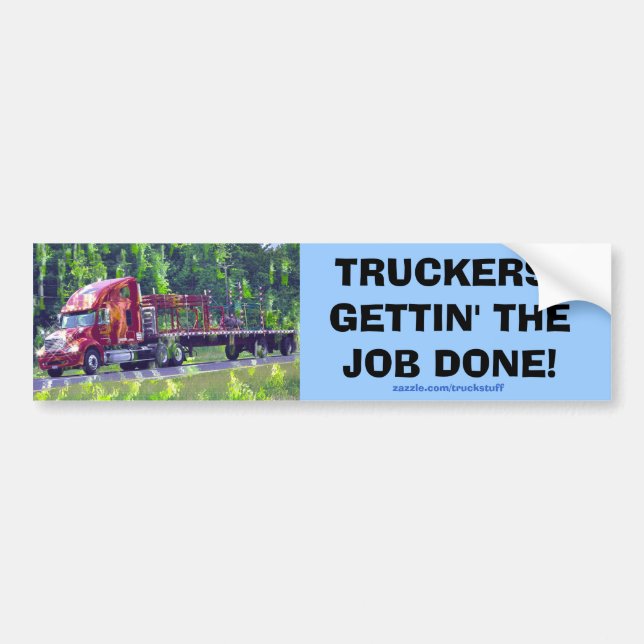 CARGO TRUCK BIG RIG TRUCKERS Bumper Sticker (Front)