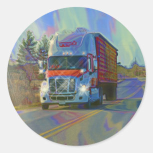 CARGO TRUCK BIG RIG TRUCKERS Gifts Classic Round Sticker