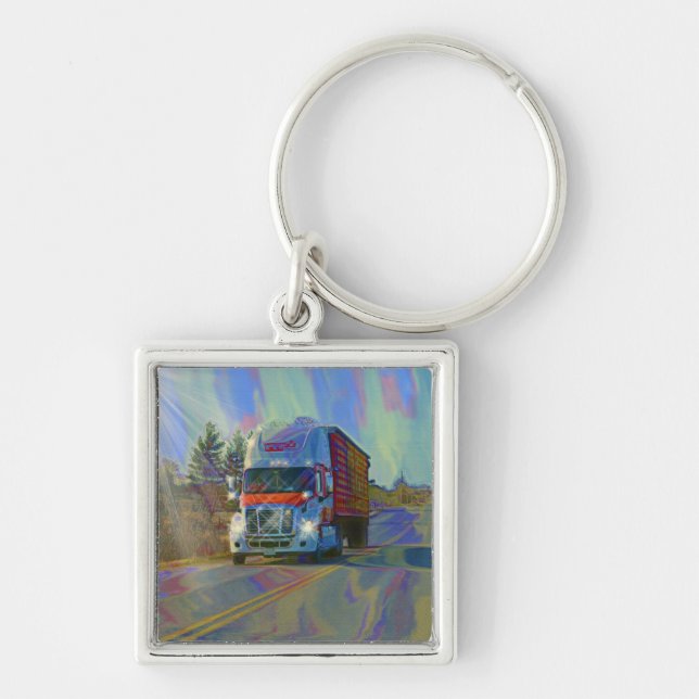 CARGO TRUCK BIG RIG TRUCKERS Gifts Key Ring (Front)