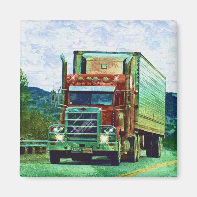CARGO TRUCK BIG RIG TRUCKERS Gifts Magnet (Front)