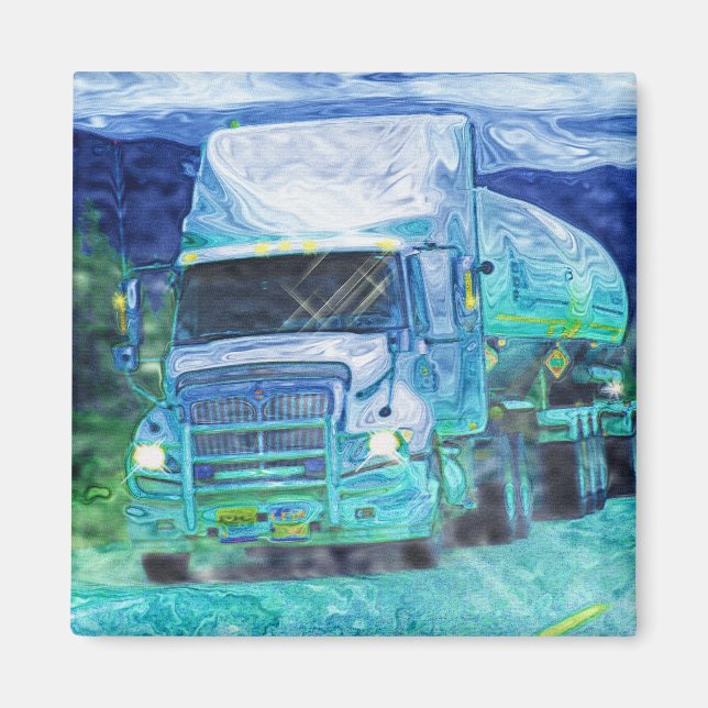 CARGO TRUCK BIG RIG TRUCKERS Gifts Magnet (Front)