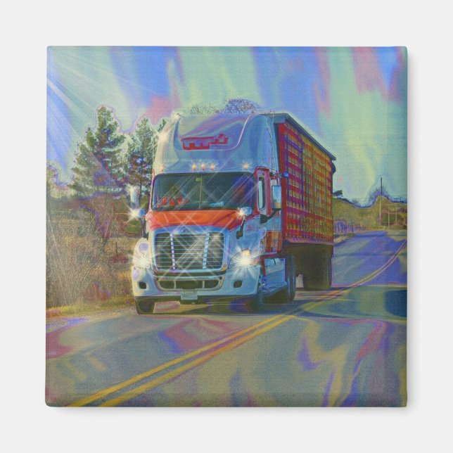 CARGO TRUCK BIG RIG TRUCKERS Gifts Magnet (Front)