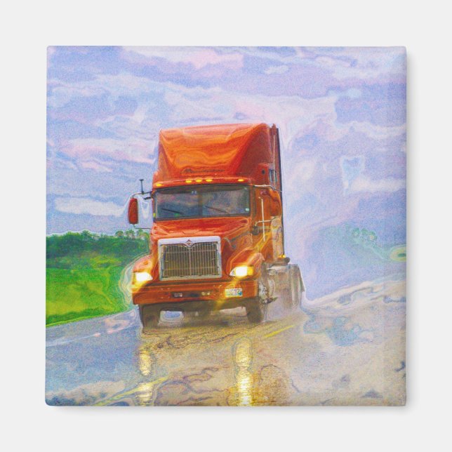 CARGO TRUCK BIG RIG TRUCKERS Gifts Magnet (Front)