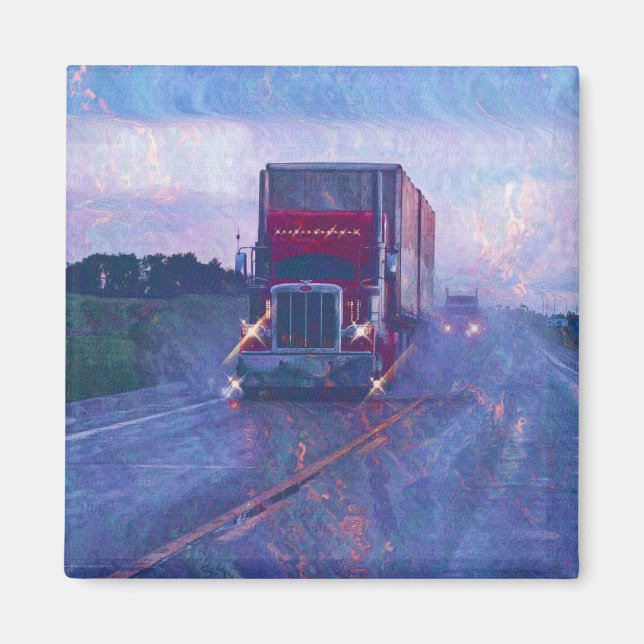 CARGO TRUCK BIG RIG TRUCKERS Gifts Magnet (Front)