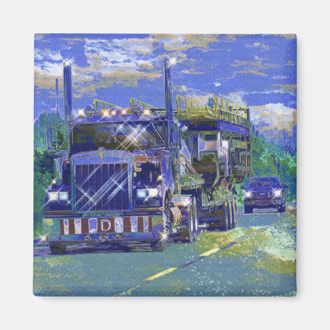 CARGO TRUCK BIG RIG TRUCKERS Gifts Magnet (Front)