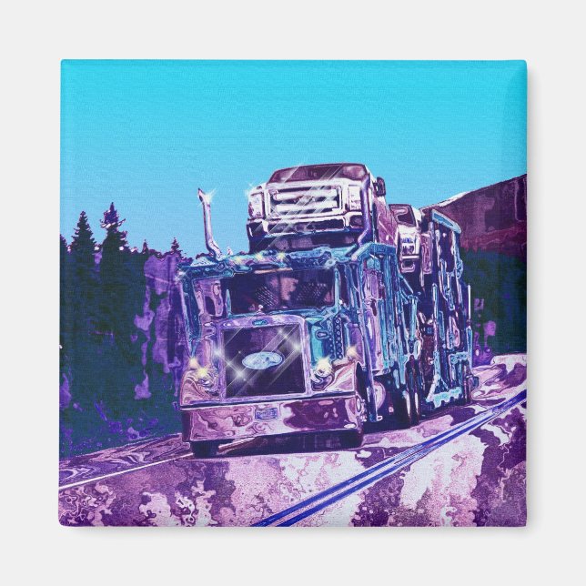 CARGO TRUCK BIG RIG TRUCKERS Gifts Magnet (Front)