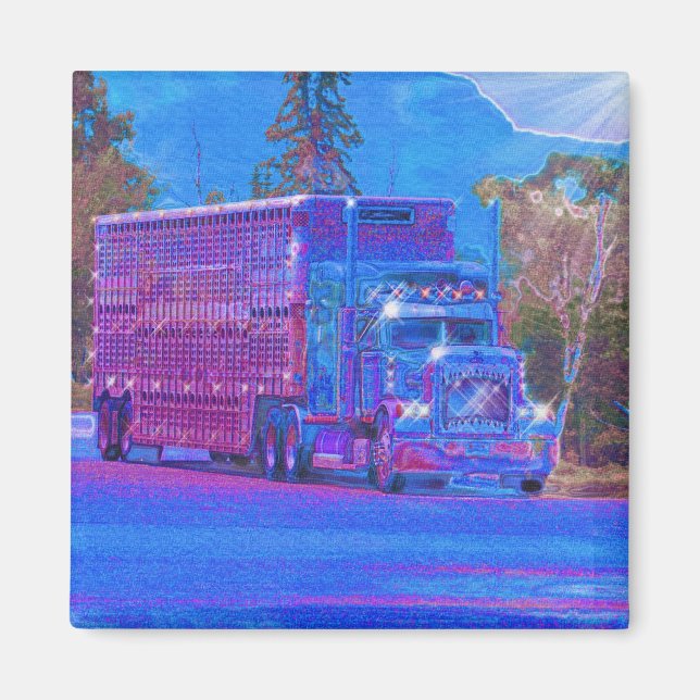 CARGO TRUCK BIG RIG TRUCKERS Gifts Magnet (Front)
