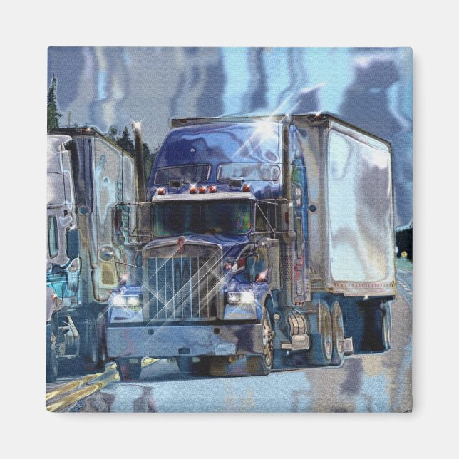 CARGO TRUCK BIG RIG TRUCKERS Gifts Magnet (Front)