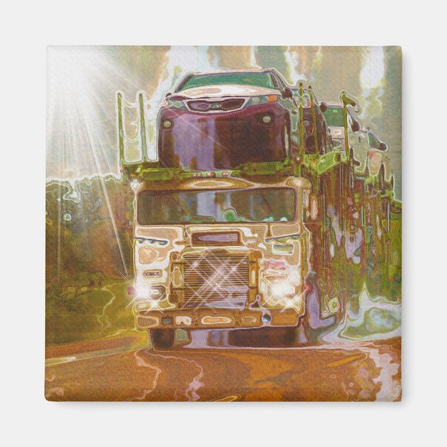 CARGO TRUCK BIG RIG TRUCKERS Gifts Magnet (Front)