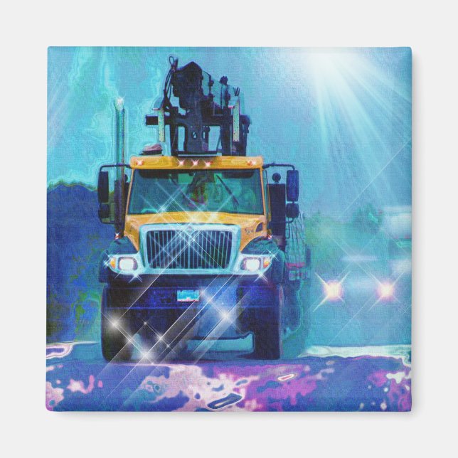 CARGO TRUCK BIG RIG TRUCKERS Gifts Magnet (Front)