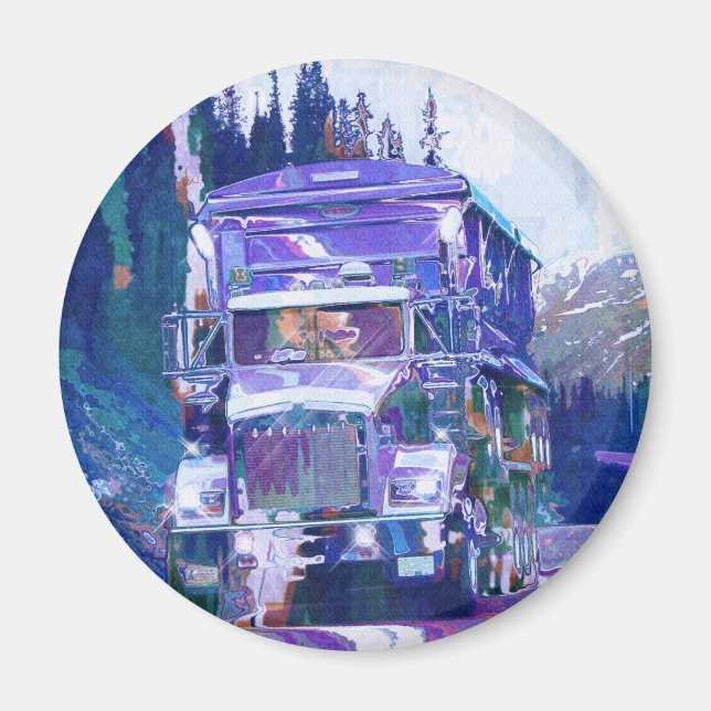 CARGO TRUCK BIG RIG TRUCKERS Gifts Magnet (Front)