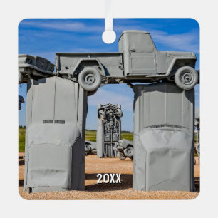 Carhenge, Alliance, Nebraska, Stonehenge replica  Metal Tree Decoration
