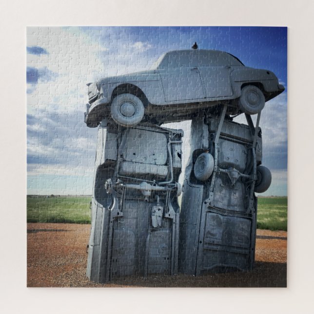 carhenge stacked cars jigsaw puzzle (Vertical)