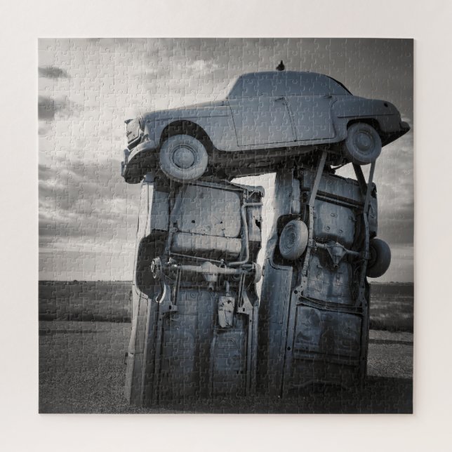 carhenge stacked cars jigsaw puzzle (Vertical)