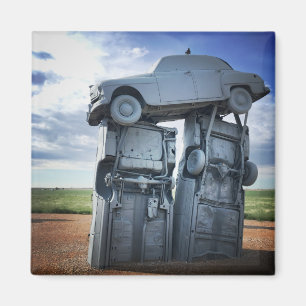 carhenge stacked cars magnet