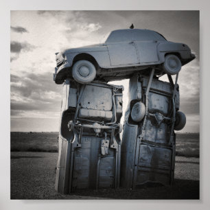 carhenge stacked cars poster